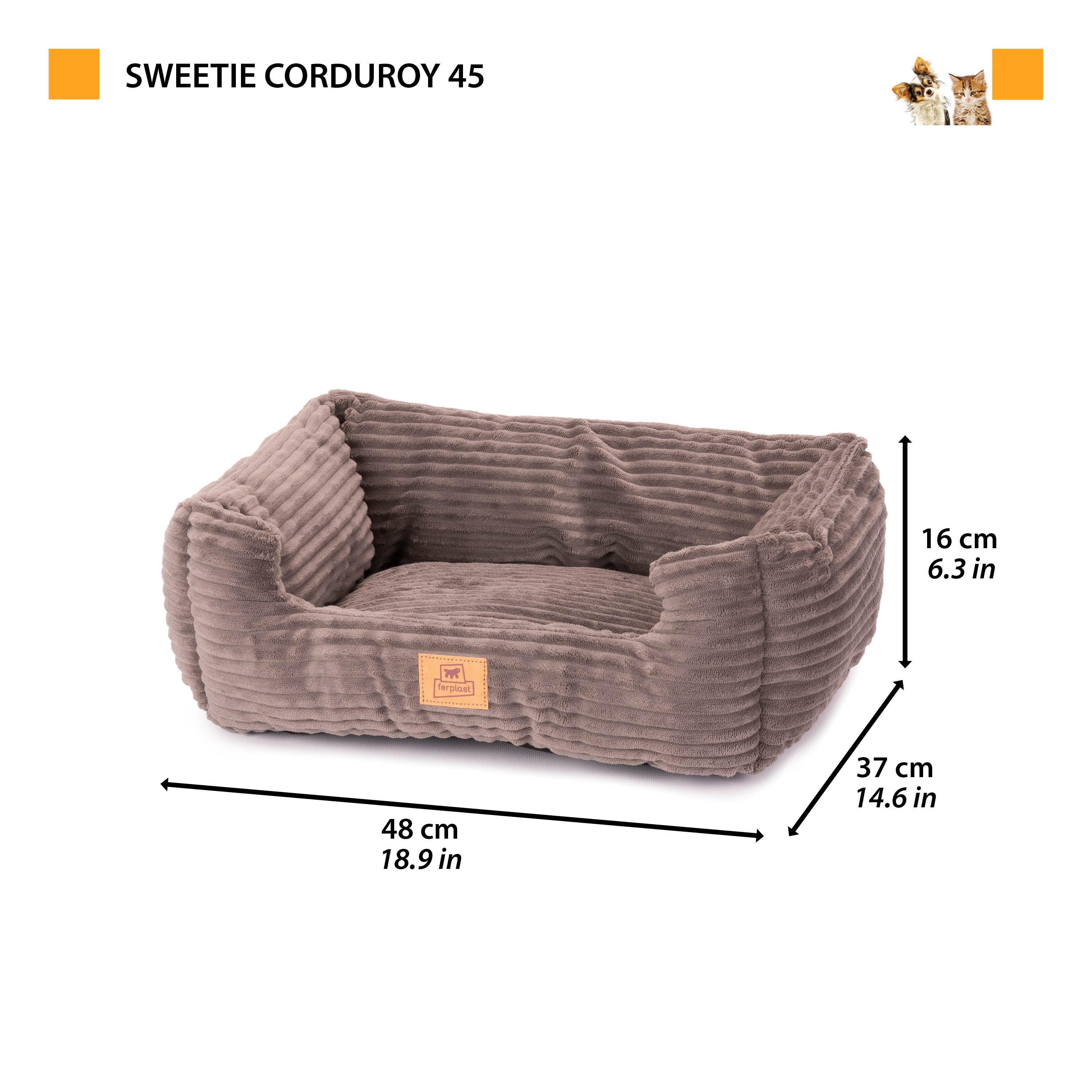 SWEETIE CORDUROY Cuccia morbida per cani e gatti - Image 2